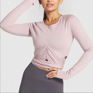 Gymshark wrap long sleeve cropped top size S